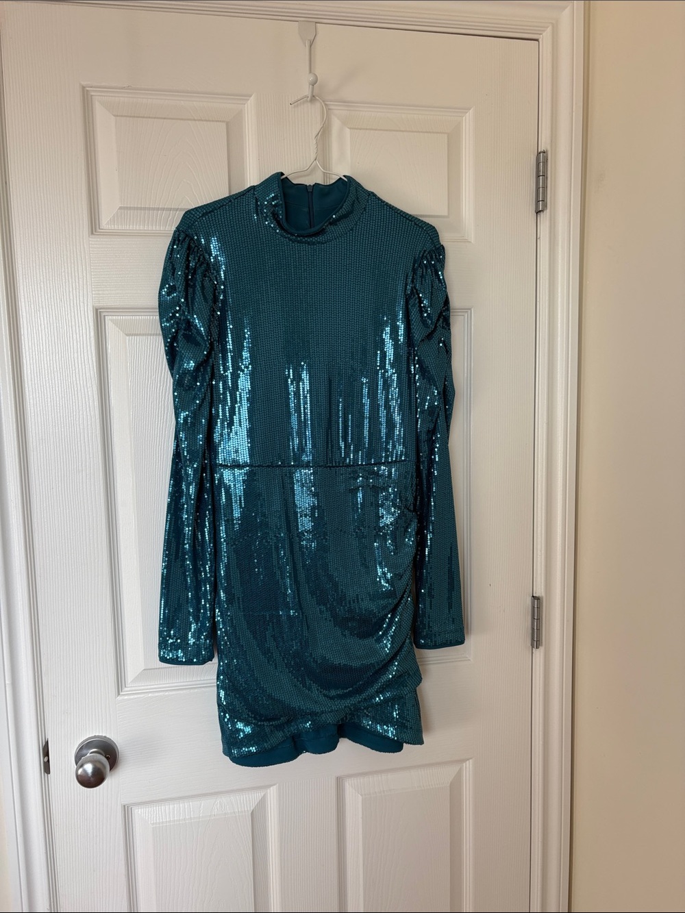 Girls Teal Sequin Party Dress